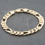 Second Hand 9ct Yellow Gold 3+1 9 Inch Figaro Chain Bracelet 41081255