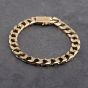 Second Hand 9ct Yellow Gold Heavy Square 8 Inch Curb Chain Bracelet 41081263