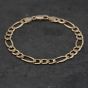 Second Hand 9ct Yellow Gold 8.5 Inch Figaro Chain Bracelet 41081280