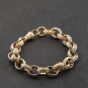 Second Hand 9ct Two Colour Gold Cubic Zirconia 8 Inch Belcher Chain Bracelet 41081313