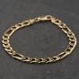 Second Hand 9ct Yellow Gold 8.5 Inch Figaro Chain Bracelet 41081315