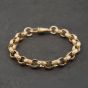 Second Hand 9ct Yellow Gold Oval Engraved 8 Inch Belcher Chain Bracelet 41081318