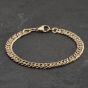 Second Hand 9ct Yellow Gold Double Link 8 Inch Curb Chain Bracelet 41081320