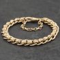 Second Hand 9ct Yellow Gold Patterned Roller Ball 8.5 Inch Chain Bracelet 41081326