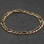 Second Hand 9ct Yellow Gold 9 Inch Figaro Chain Bracelet 41081333