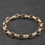 Second Hand 9ct Yellow Gold Patterned Link 8.5 Inch Belcher Chain Bracelet 41081337