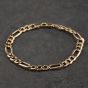 Second Hand 9ct Yellow Gold 7 Inch Figaro Chain Bracelet 41081338