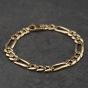 Second Hand 9ct Yellow Gold 8 Inch Figaro Chain Bracelet 41081341