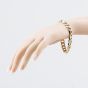 Second Hand 9ct Two Colour Gold Diamond Set 8.5 Inch Curb Chain Bracelet 41081343