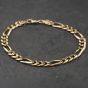 Second Hand 9ct Yellow Gold 8.5 Inch Figaro Chain Bracelet 41081344