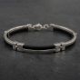 Second Hand 18ct White Gold And Rubber Fashion Bracelet 4108427