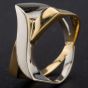 Second Hand 18ct Yellow and White Gold Crossover Dress Ring 4109461