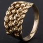Second Hand 9ct Yellow Gold 3 Row Keeper Ring 4109471