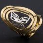 Second Hand 18ct Two Colour Gold Oval Cut Out Butterfly Ring 4109785