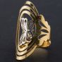 Second Hand 18ct Two Colour Gold Oval Cut Out Butterfly Ring 4109785