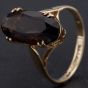 Second Hand 9ct Yellow Gold Oval Smokey Quartz Dress Ring 4109823