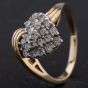 Second Hand 9ct Yellow Gold Cubic Zirconia Heart Cluster Ring 4109825