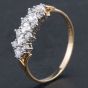 Second Hand 9ct Yellow Gold Princess and Round Cut Cubic Zirconia Fancy Dress Ring 4109842