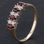 Second Hand 9ct Yellow Gold Marquise Cut Garnet Cubic Zirconia Half Eternity Ring 4109844