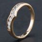 Second Hand 9ct Yellow Gold Cubic Zirconia Half Wishbone Ring 4109848