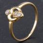 Second Hand 18ct Yellow Gold Cubic Zirconia Fancy Set Heart Style Dress Ring 4109873