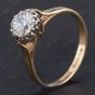 Second Hand 9ct Yellow Gold Cubic Zirconia Vintage Style Single Stone Ring 4109883