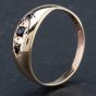 Second Hand 9ct Yellow Gold Three Stone Sapphire Dress Ring 4109888
