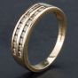 Second Hand 9ct Yellow Gold Cubic Zirconia Channel Set Double Row Half Eternity Ring 4109891