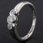 Second Hand 9ct White Gold Three Stone Cubic Zirconia Rubover Ring 4109963