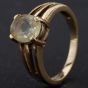 Second Hand 9ct Yellow Gold Oval Single Stone Citrine Open Cut Shoulders Ring 4110013