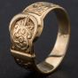 Second Hand 9ct Yellow Gold Engraved Buckle Ring 4110016
