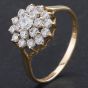 Second Hand 9ct Yellow Gold Cubic Zirconia Round Cluster Ring 4110021