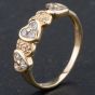Second Hand 9ct Yellow Gold Multi-Heart Fancy Cubic Zirconia Set Ring 4110022
