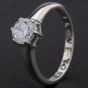 Second Hand 9ct White Gold Cubic Zirconia 6 Claw Single Stone Ring 4110024