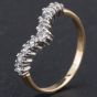 Second Hand 9ct Yellow Gold Cubic Zirconia Nine Stone Half Wishbone Ring 4110026
