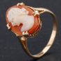 Second Hand 9ct Yellow Gold Oval Cameo Dress Ring 4110029