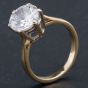 Second Hand 9ct Yellow Gold Large Cubic Zirconia Claw Set Solitaire Ring 4110031