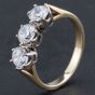 Second Hand 9ct Yellow Gold Cubic Zirconia Traditional Three Stone Ring 4110033