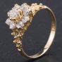 Second Hand 9ct Yellow Gold Cubic Zirconia Flower Cluster Ring 4110038