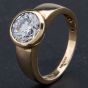 Second Hand 9ct Yellow Gold Large Rubover Cubic Zirconia Ring 4110051