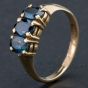 Second Hand 9ct Yellow Gold Oval Sapphire Dress Ring 4110054