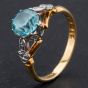 Second Hand 18ct Yellow Gold Blue Single Stone Dress Ring 4110065
