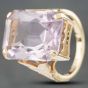 Second Hand Vintage 9ct Yellow Gold Amethyst Oblong Dress Ring 41101037
