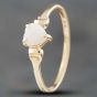 Second Hand 9ct Yellow Gold Opal Heart Dress Ring 41101043