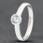 Second Hand 9ct White Gold Aquamarine Rubover Solitaire Ring 41101266