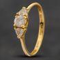 Second Hand 18ct Yellow Gold Cubic Zirconia Three Stone Ring 41101316