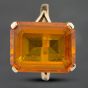 Second Hand Vintage 9ct Yellow Gold Citrine Oblong Dress Ring 41101338