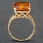 Second Hand Vintage 9ct Yellow Gold Citrine Oblong Dress Ring 41101338