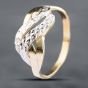 Second Hand 14ct Two Colour Gold Diamond Cut Crossover Ring 41101341
