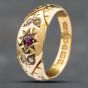 Second Hand 18ct Yellow Gold Ruby & Seed Pearl Five Stone Ring 41101415